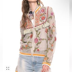 Aratta Bohemian Feel embroidered mesh jacket